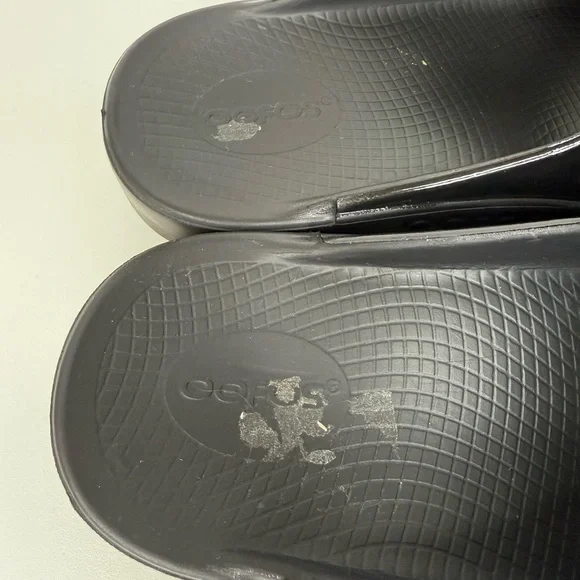 Oofos Ooahh Black Luxe Recovery Slides Sandals Women Size 8 Men Size 6 Athletic - Picture 6 of 10